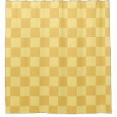 Yellow Checkerboard Pattern Duschvorhang (Vorderseite)