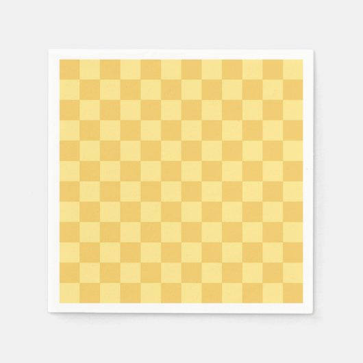Yellow Checkerboard Pattern Serviette (Vorderseite)