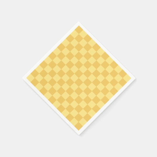 Yellow Checkerboard Pattern Serviette (Ecke)