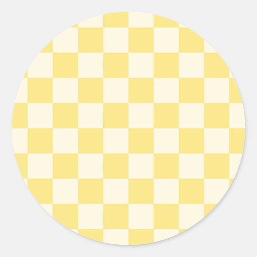 Yellow Checkerboard Runder Aufkleber (Vorderseite)