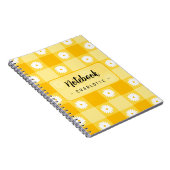 Yellow Checkered Floral Notizblock (Rechte Seite)
