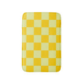 Yellow Checkered Gingham Pattern Badematte (Vorderseite Vertikal)
