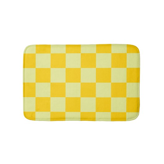 Yellow Checkered Gingham Pattern Badematte (Vorderseite)
