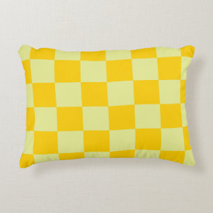 Yellow Checkered Gingham Pattern Dekokissen
