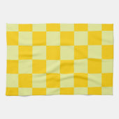 Yellow Checkered Gingham Pattern Geschirrtuch (Horizontal)