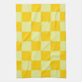 Yellow Checkered Gingham Pattern Geschirrtuch (Vertikal)