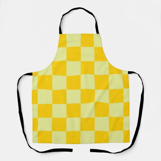Yellow Checkered Gingham Pattern Schürze (Vorderseite)