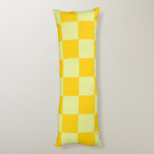 Yellow Checkered Gingham Pattern Seitenschläferkissen (Rückseite (Vertikal))