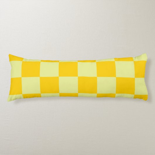 Yellow Checkered Gingham Pattern Seitenschläferkissen (Vorderseite)