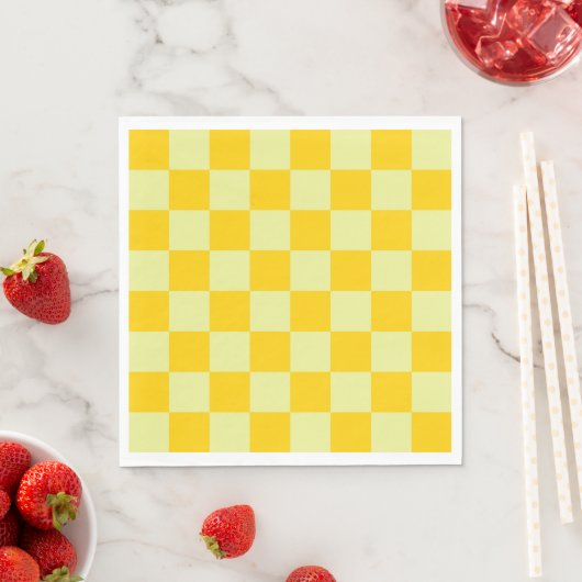 Yellow Checkered Gingham Pattern Serviette (Beispiel)