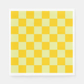 Yellow Checkered Gingham Pattern Serviette (Vorderseite)