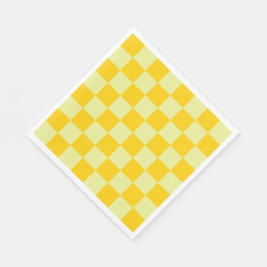 Yellow Checkered Gingham Pattern Serviette (Ecke)