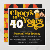 Yellow Cheers Meilenstein Geburtstagsparty Einladu (Vorne/Hinten)