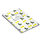 Yellow Cherries Muster Personalisiertes Notebook Notizblock (Rechte Seite)