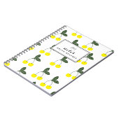 Yellow Cherries Muster Personalisiertes Notebook Notizblock (Linke Seite)
