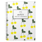 Yellow Cherries Muster Personalisiertes Notebook Notizblock (Vorderseite)