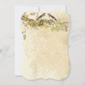 Yellow Cherry Blossom Vintag Bird Hochzeiten Einladung (Rückseite)