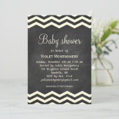 Yellow Chevrons Kinderdusche Einladung (Stehend Vorderseite)