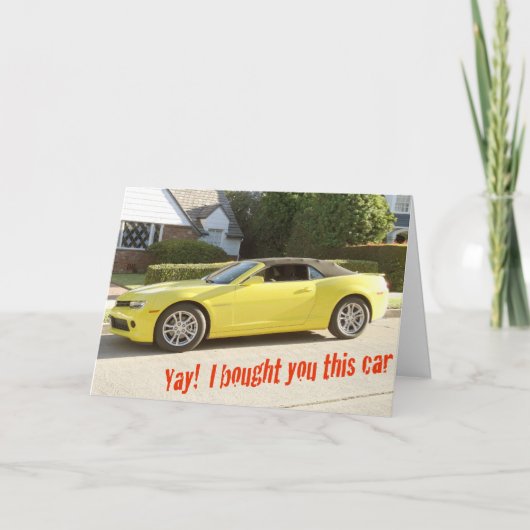 Yellow CHEVY Camaro CAR Card Karte (Vorderseite)