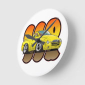 Yellow Chevy SSR Runde Wanduhr (Winkel)