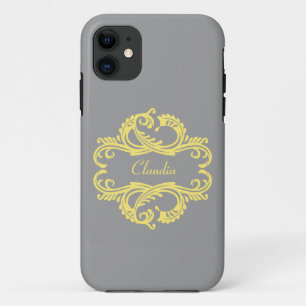Yellow Chic Damask BT iPhone 5 Fall Case-Mate iPhone Hülle