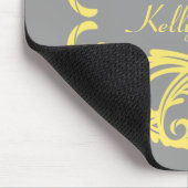 Yellow Chic Damask Mousepad (Ecke)