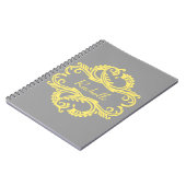 Yellow Chic Damask Notebook Notizblock (Linke Seite)