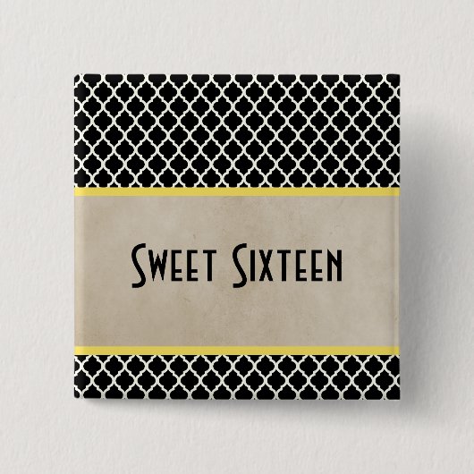 Yellow Chic Quarto Sweet 16 Button (Vorderseite)