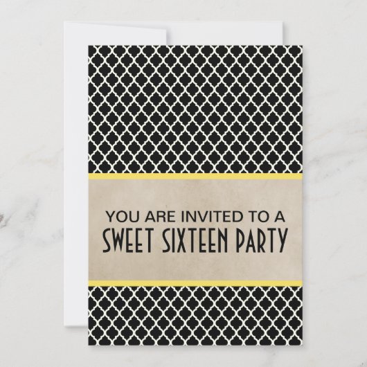 Yellow Chic Quarto Sweet 16 Einladung (Vorderseite)