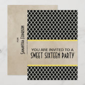 Yellow Chic Quarto Sweet 16 Einladung (Vorne/Hinten)