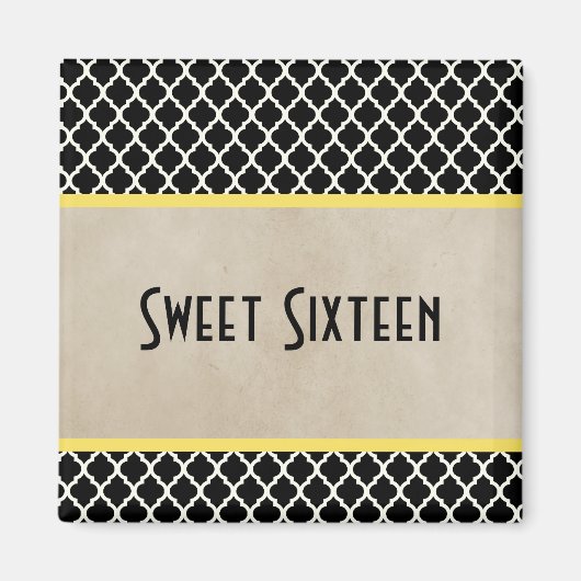 Yellow Chic Quarto Sweet 16 Magnet (Vorne)
