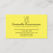 Yellow Chic Simple Homemade Food Bakery Koch Visitenkarte (Rückseite)