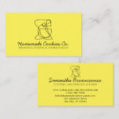Yellow Chic Simple Homemade Food Bakery Koch Visitenkarte (Vorne/Hinten)