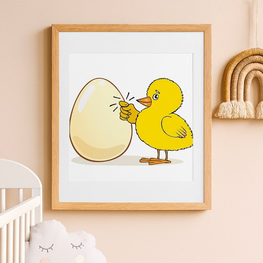 Yellow Chick And Egg Poster