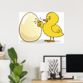 Yellow Chick And Egg Poster (Heimbüro)