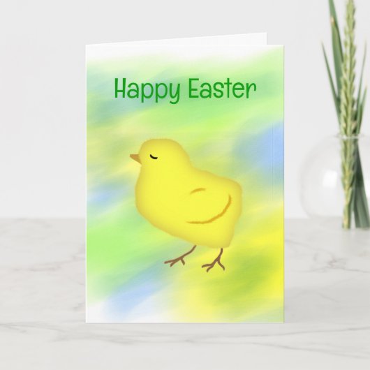Yellow Chick Oaster Card Feiertagskarte (Vorderseite)