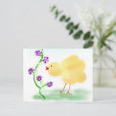 Yellow Chick Postkarte (Stehend Vorderseite)