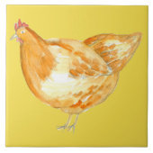 Yellow Chicken Hen Fliese (Vorderseite)