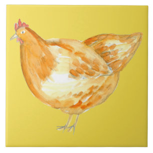 Yellow Chicken Hen Fliese