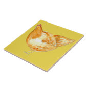 Yellow Chicken Hen Fliese (Seite)