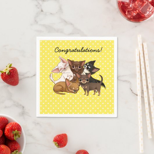 Yellow Chihuahua Paper Party Napkins Serviette (Beispiel)