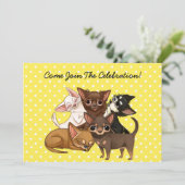 Yellow Chihuahua-Party Einladungen (Stehend Vorderseite)