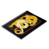 Yellow Chinese Dragon Notizblock (Linke Seite)