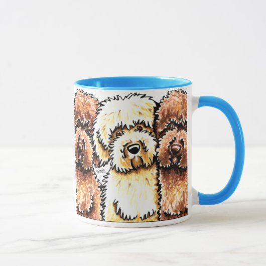 Yellow Chocolate Labradoodles Art Tasse (Rechts)