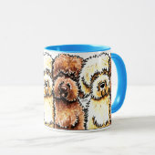 Yellow Chocolate Labradoodles Art Tasse (VorderseiteRechts)