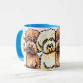 Yellow Chocolate Labradoodles Art Tasse (Vorderseite Links)