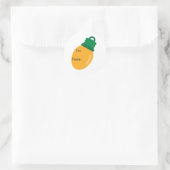 Yellow Christmas Bulle Geschenksticker Runder Aufkleber (Tasche)
