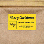 Yellow Christmas Business Rectangle Shape Sticker<br><div class="desc">Frohe Weihnachten! Einer der bekanntesten Feiertage des Jahres. Es ist auch eine der besten Jahreszeiten für Werbung für Ihr Unternehmen. Rectangle Form Aufkleber mit Fröhlichen Weihnachtsgrüßen, Ihrem Firmennamen und anderen Informationen über Ihr Unternehmen. Sie können es als Zubehör für Ihr Produktverpackungsmaterial verwenden, um Ihren Produktnamen zu fördern. Sie können es...</div>