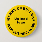 Yellow Christmas Business Round Shape Button (Vorderseite)