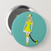 Yellow Christmas catgirl Button (Vorne & Hinten)